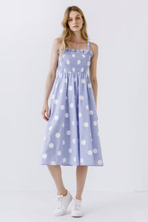 ENGLISH FACTORY - Polka Dot Smocked Flare Dress - DRESSES available at Objectrare