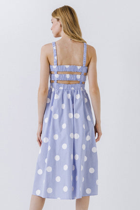 ENGLISH FACTORY - Polka Dot Smocked Flare Dress - DRESSES available at Objectrare
