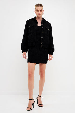 ENDLESS ROSE - Double Pocket Tweed Jacket - JACKETS available at Objectrare