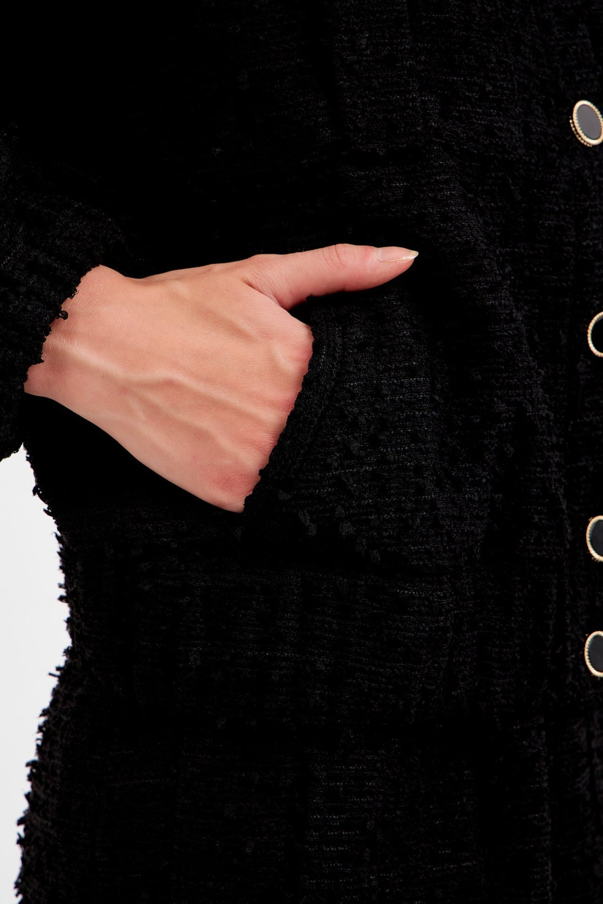 ENDLESS ROSE - Double Pocket Tweed Jacket - JACKETS available at Objectrare