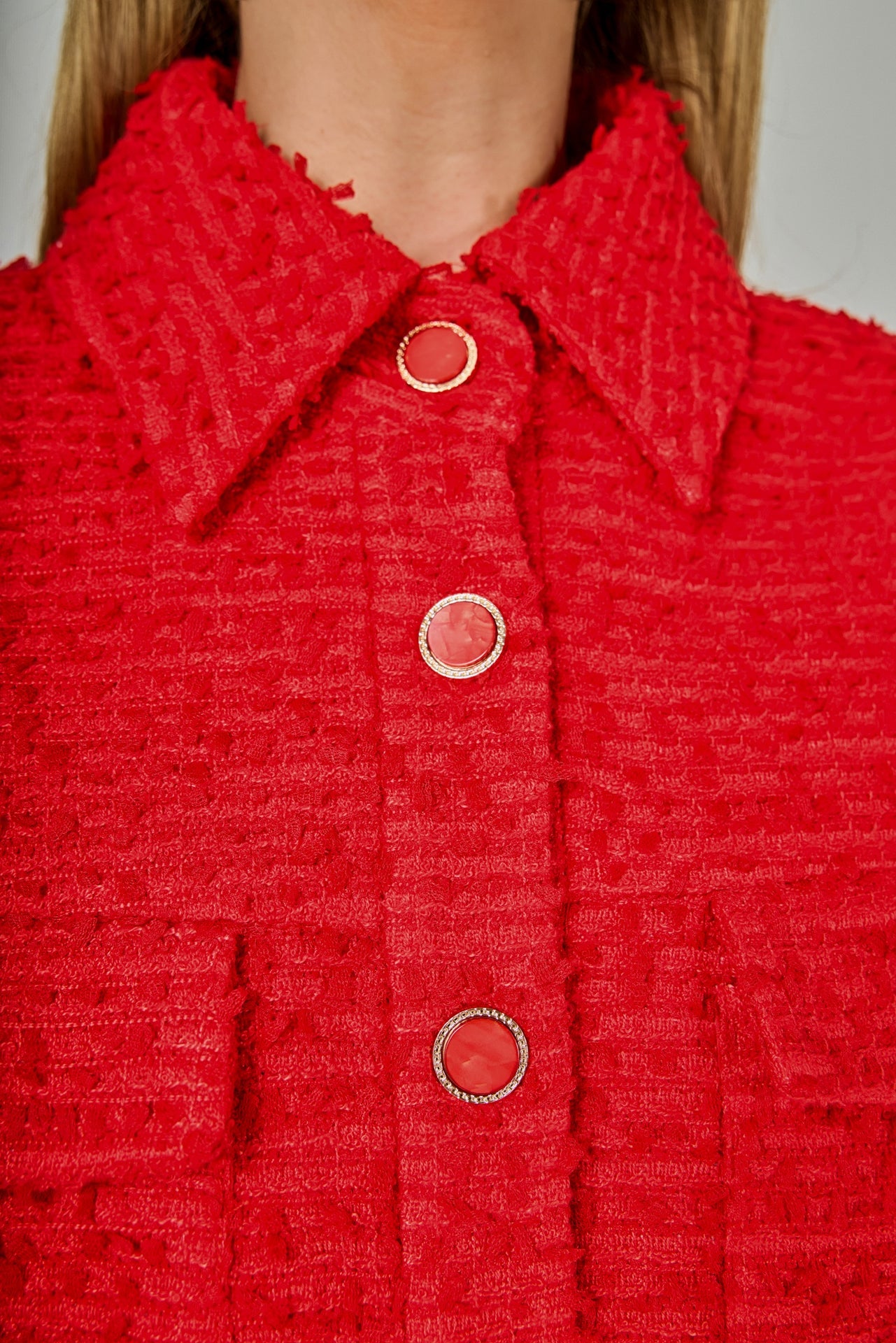 ENDLESS ROSE - Double Pocket Tweed Jacket - JACKETS available at Objectrare
