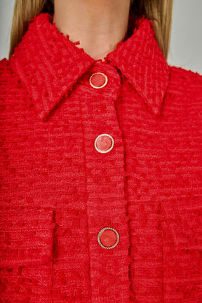 ENDLESS ROSE - Double Pocket Tweed Jacket - JACKETS available at Objectrare