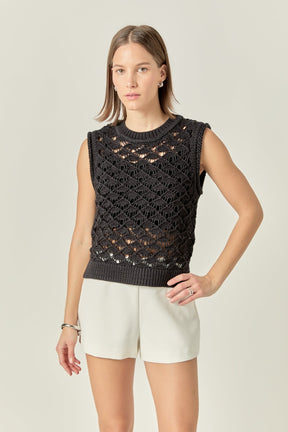 ENGLISH FACTORY - Crochet Vest Top - TOPS available at Objectrare
