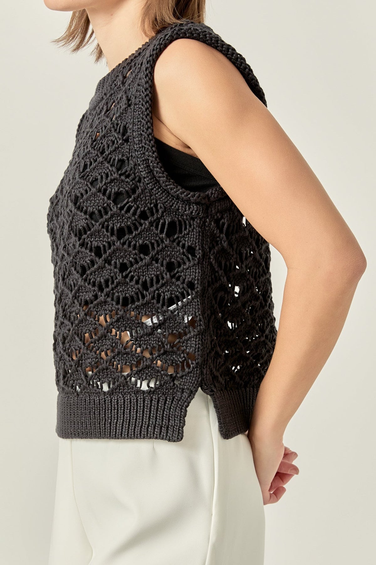 ENGLISH FACTORY - Crochet Vest Top - TOPS available at Objectrare
