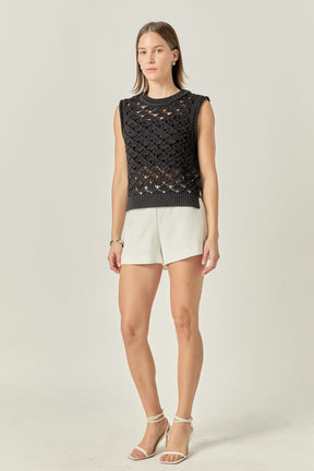 ENGLISH FACTORY - Crochet Vest Top - TOPS available at Objectrare