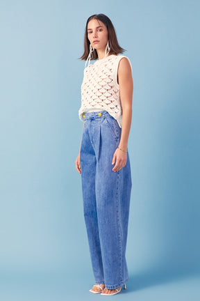 ENGLISH FACTORY - Crochet Vest Top - TOPS available at Objectrare