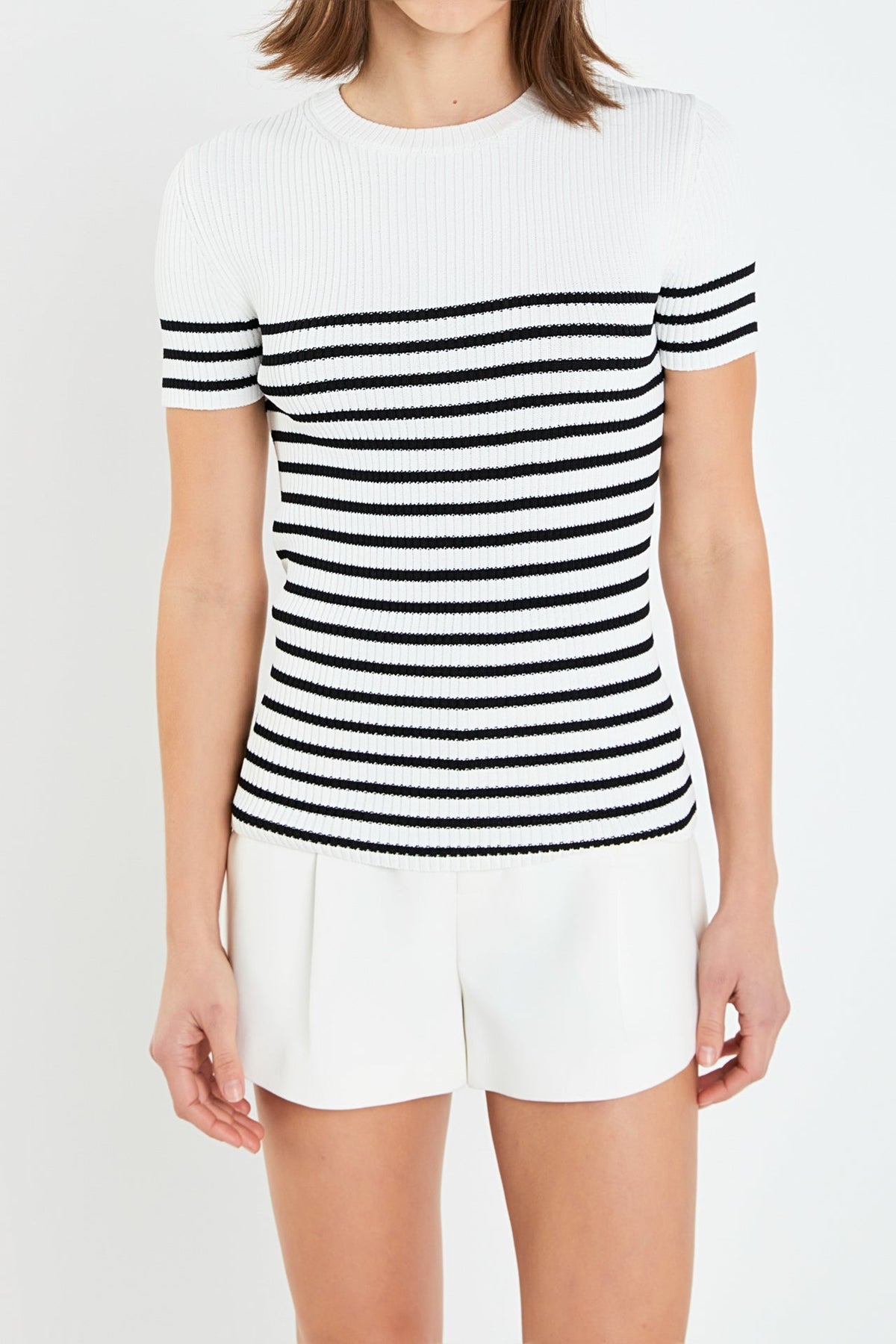 ENGLISH FACTORY - English Factory - Stripe Fitted Knit Top - TOPS available at Objectrare