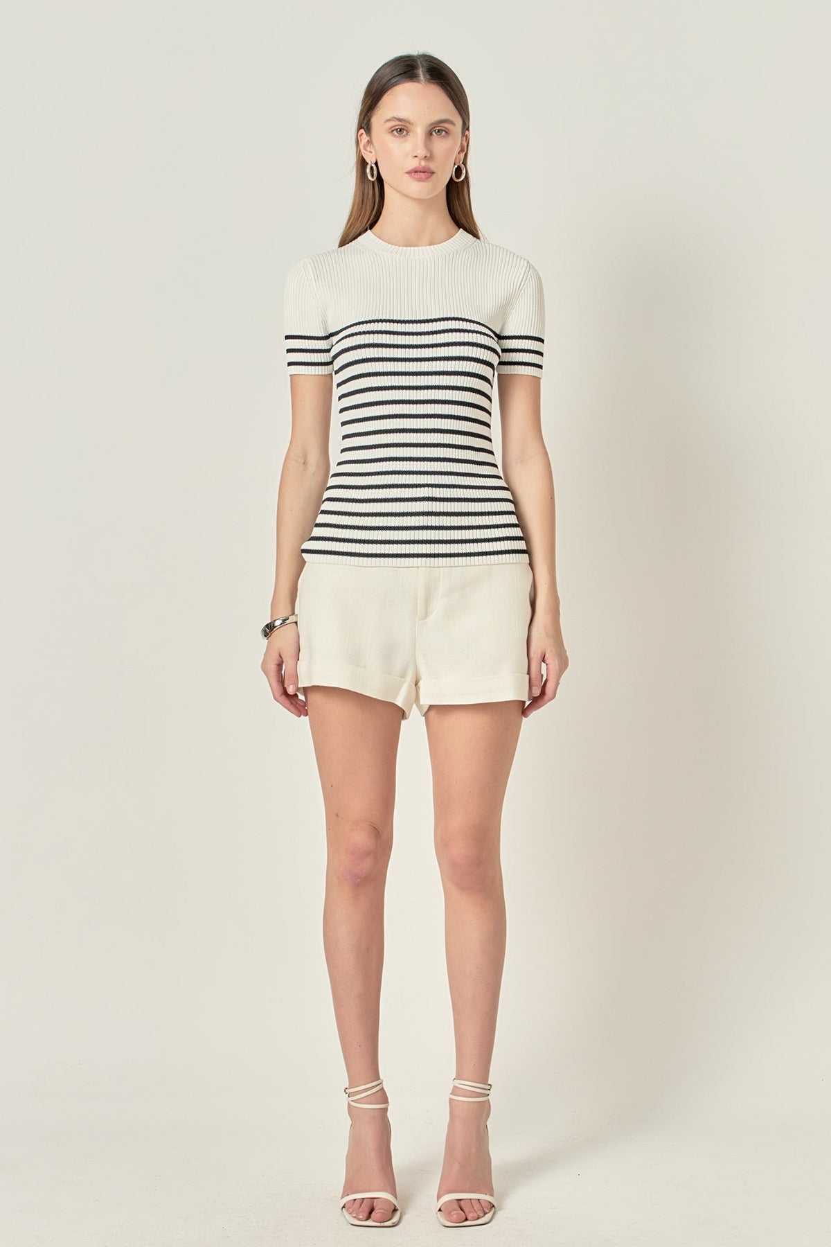 ENGLISH FACTORY - Stripe Fitted Knit Top - TOPS available at Objectrare