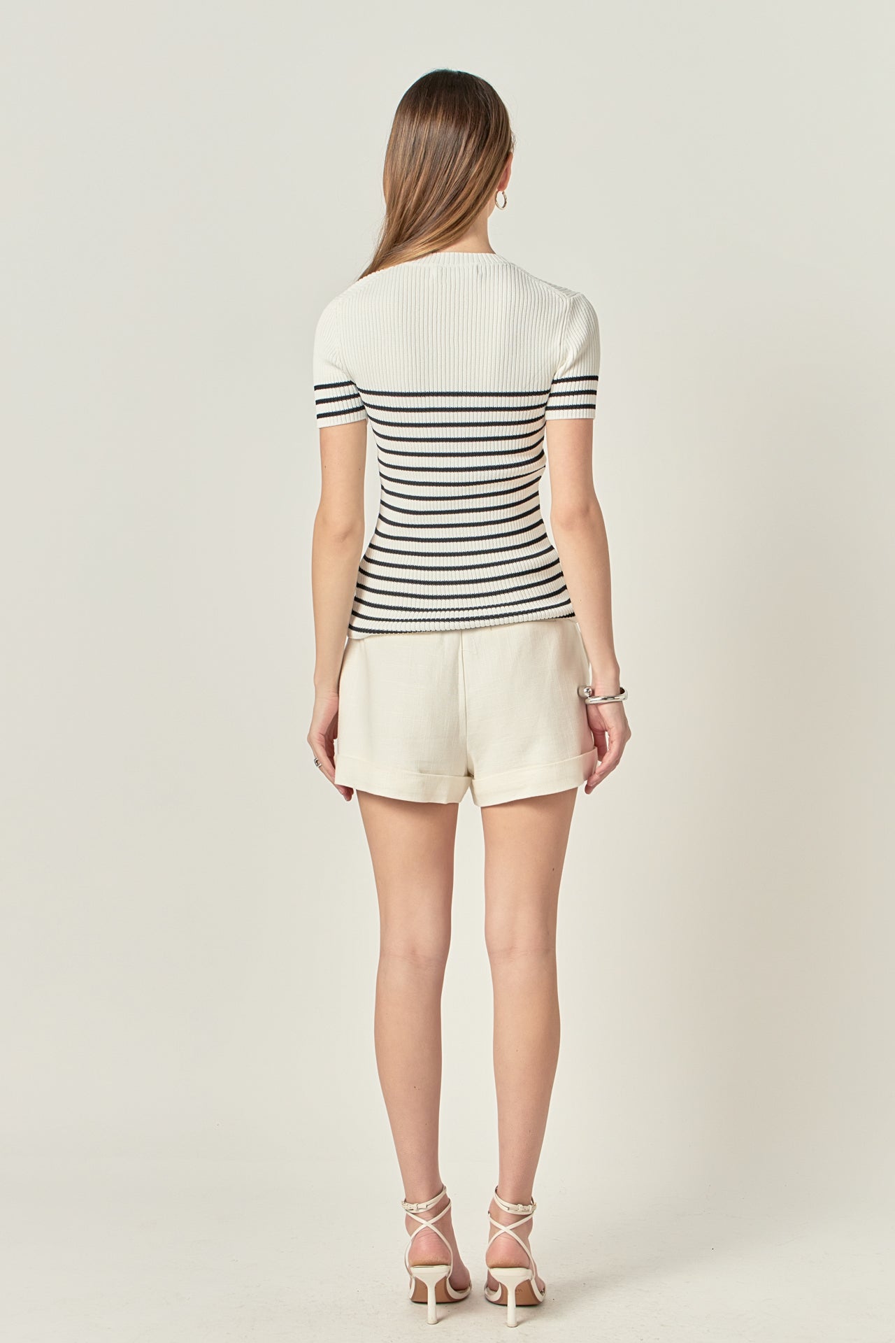 ENGLISH FACTORY - Stripe Fitted Knit Top - TOPS available at Objectrare