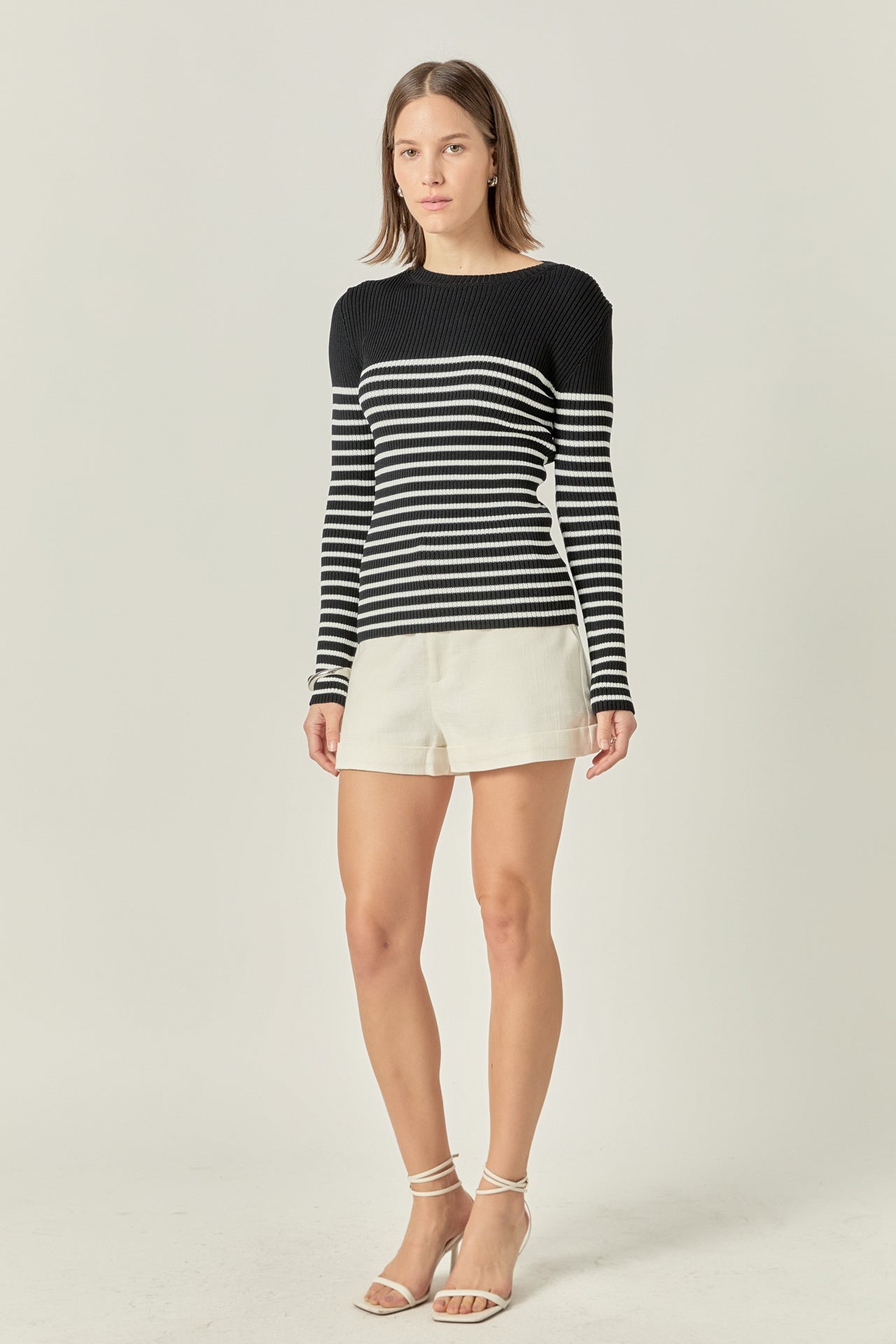 ENGLISH FACTORY - Stripe Long Sleeve Knit Top - SWEATERS & KNITS available at Objectrare