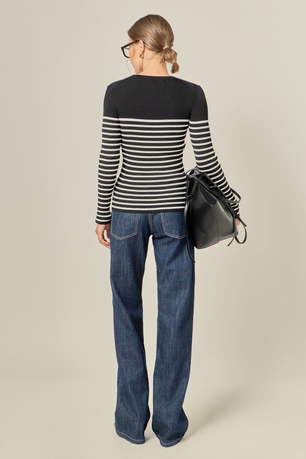 ENGLISH FACTORY - Stripe Long Sleeve Knit Top - SWEATERS & KNITS available at Objectrare