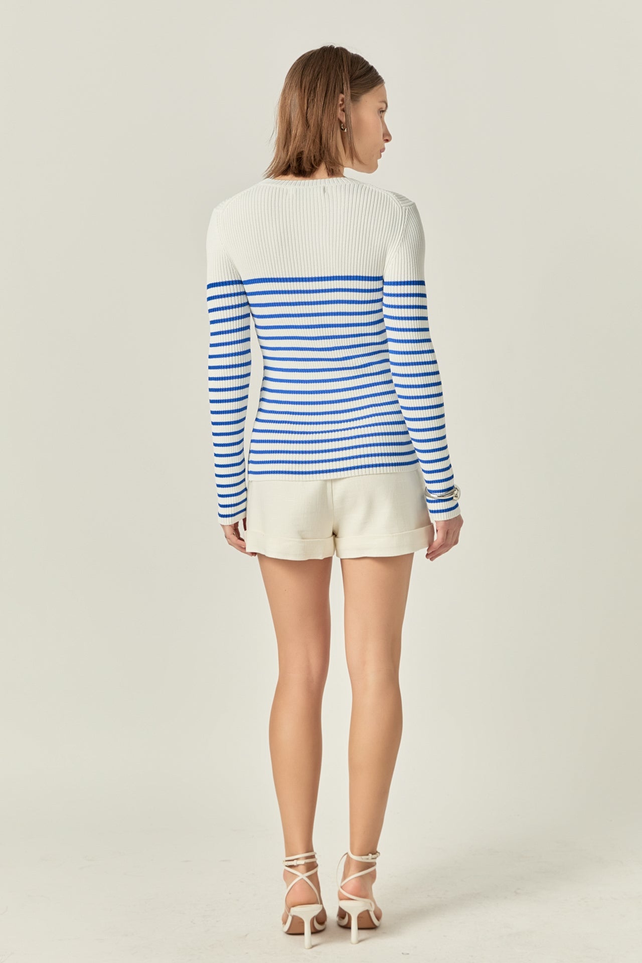 ENGLISH FACTORY - Stripe Long Sleeve Knit Top - SWEATERS & KNITS available at Objectrare