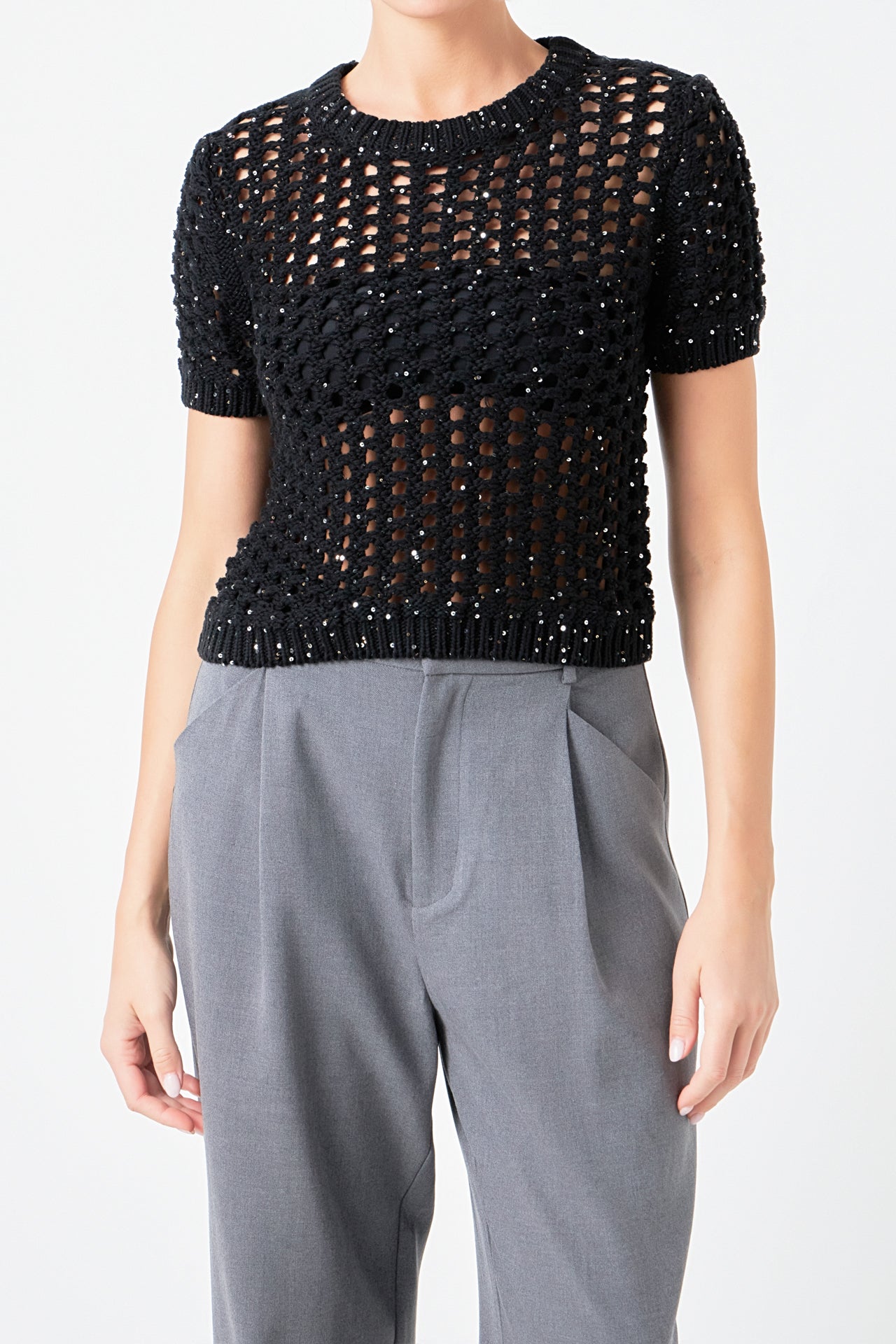 ENDLESS ROSE - Sequins Knit Top - TOPS available at Objectrare