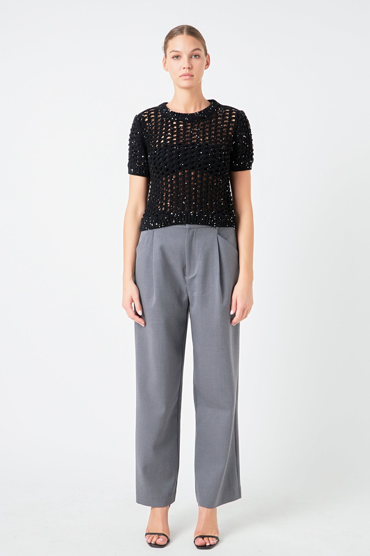 ENDLESS ROSE - Sequins Knit Top - TOPS available at Objectrare