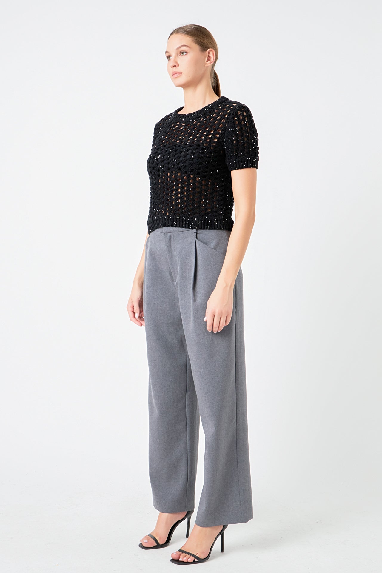ENDLESS ROSE - Sequins Knit Top - TOPS available at Objectrare