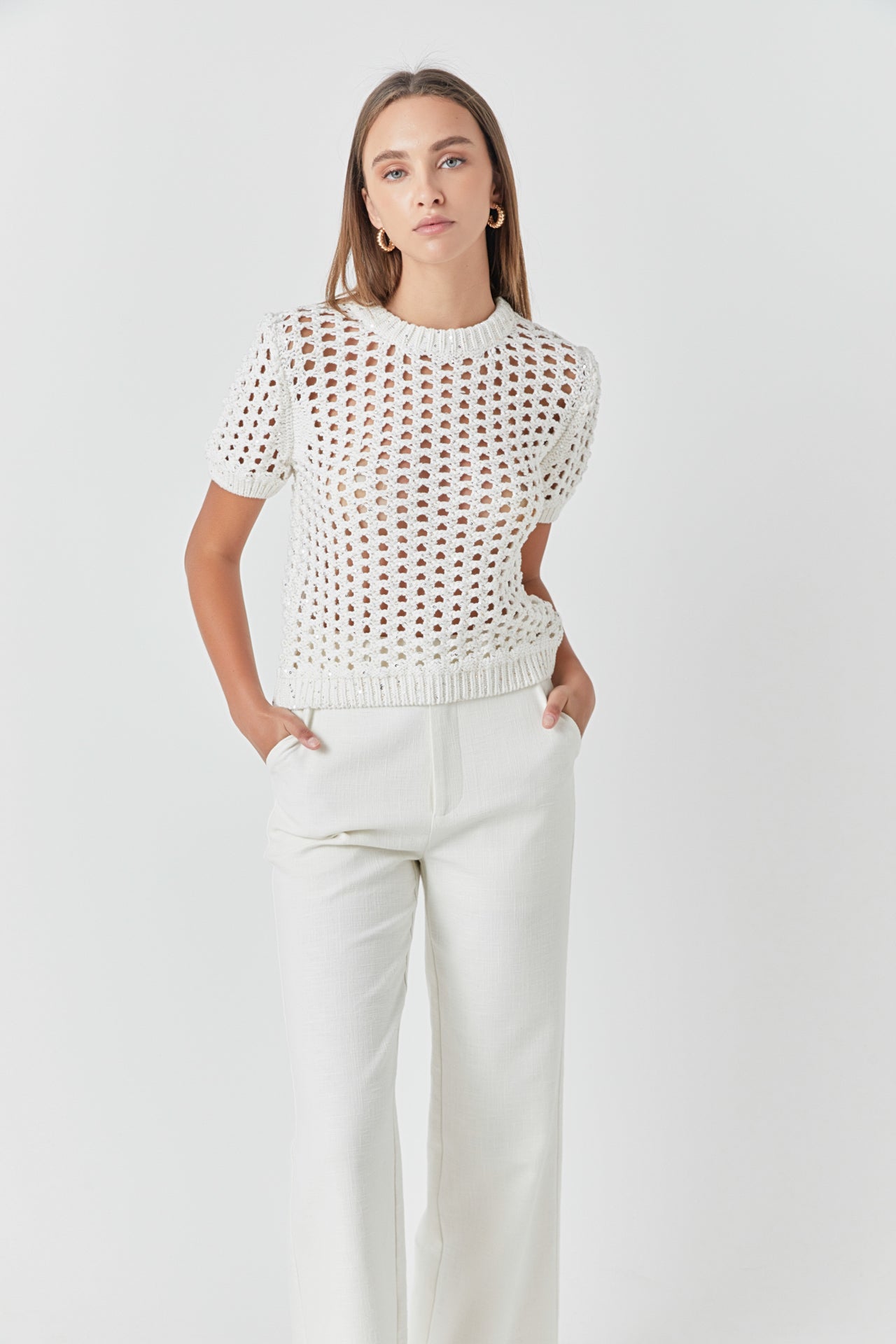 ENDLESS ROSE - Sequins Knit Top - TOPS available at Objectrare