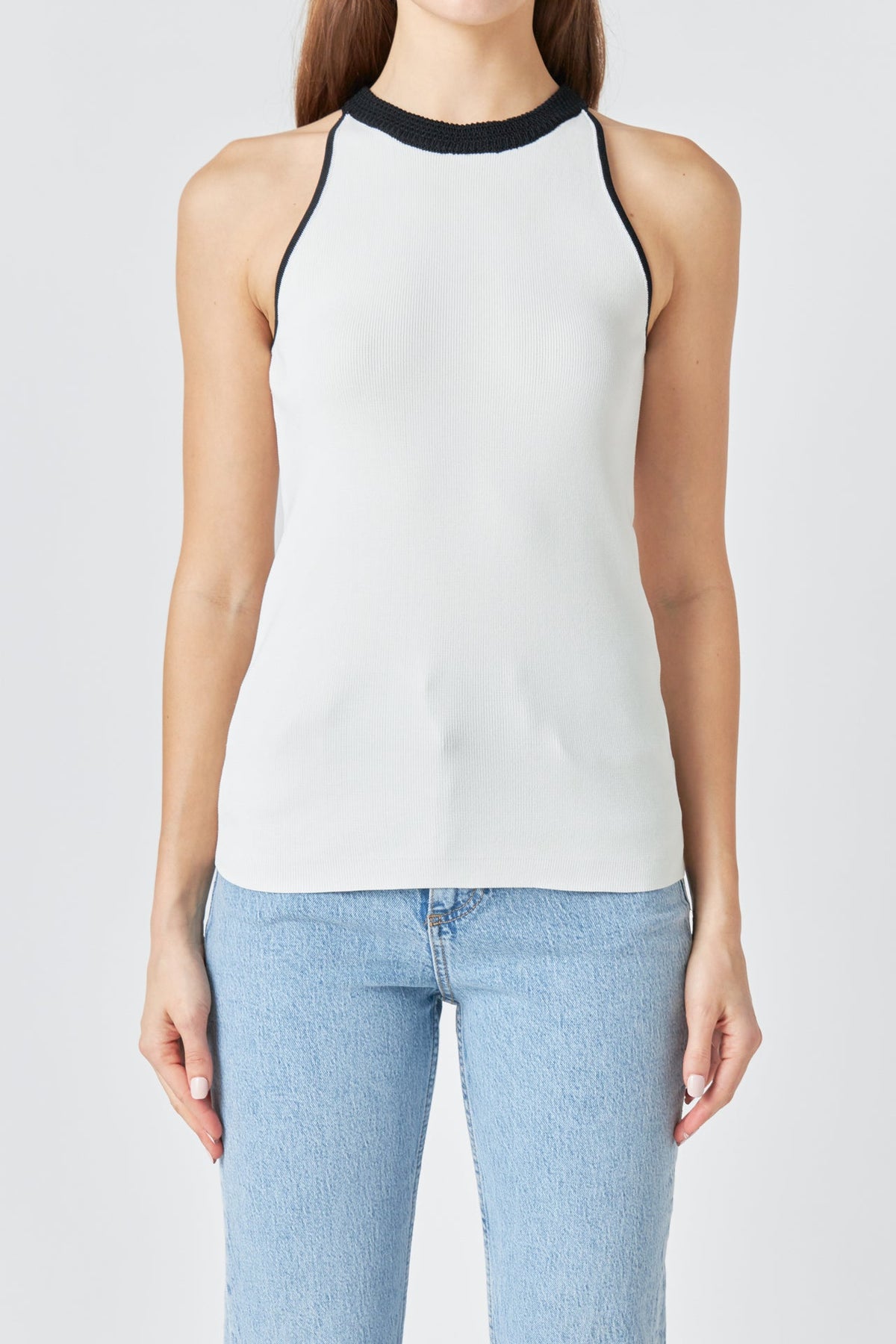 ENDLESS ROSE - Contrast Halter Neck Top - TOPS available at Objectrare