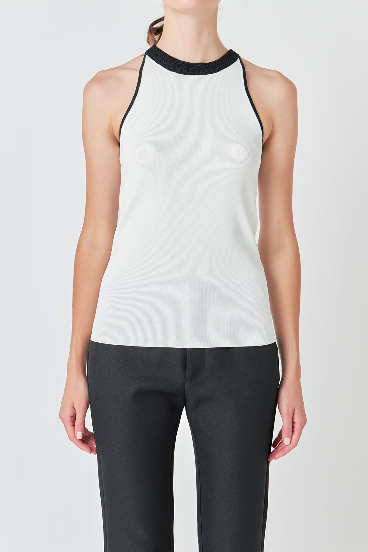 ENDLESS ROSE - Contrast Halter Neck Top - TOPS available at Objectrare