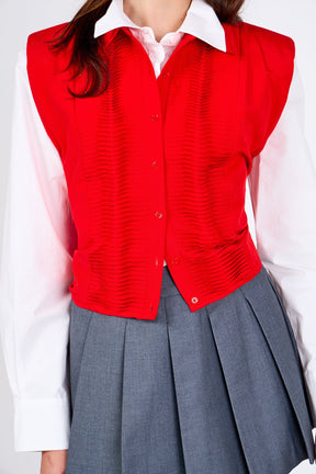 ENDLESS ROSE - Pintuck Details Sleeveless Blouse - SHIRTS & BLOUSES available at Objectrare