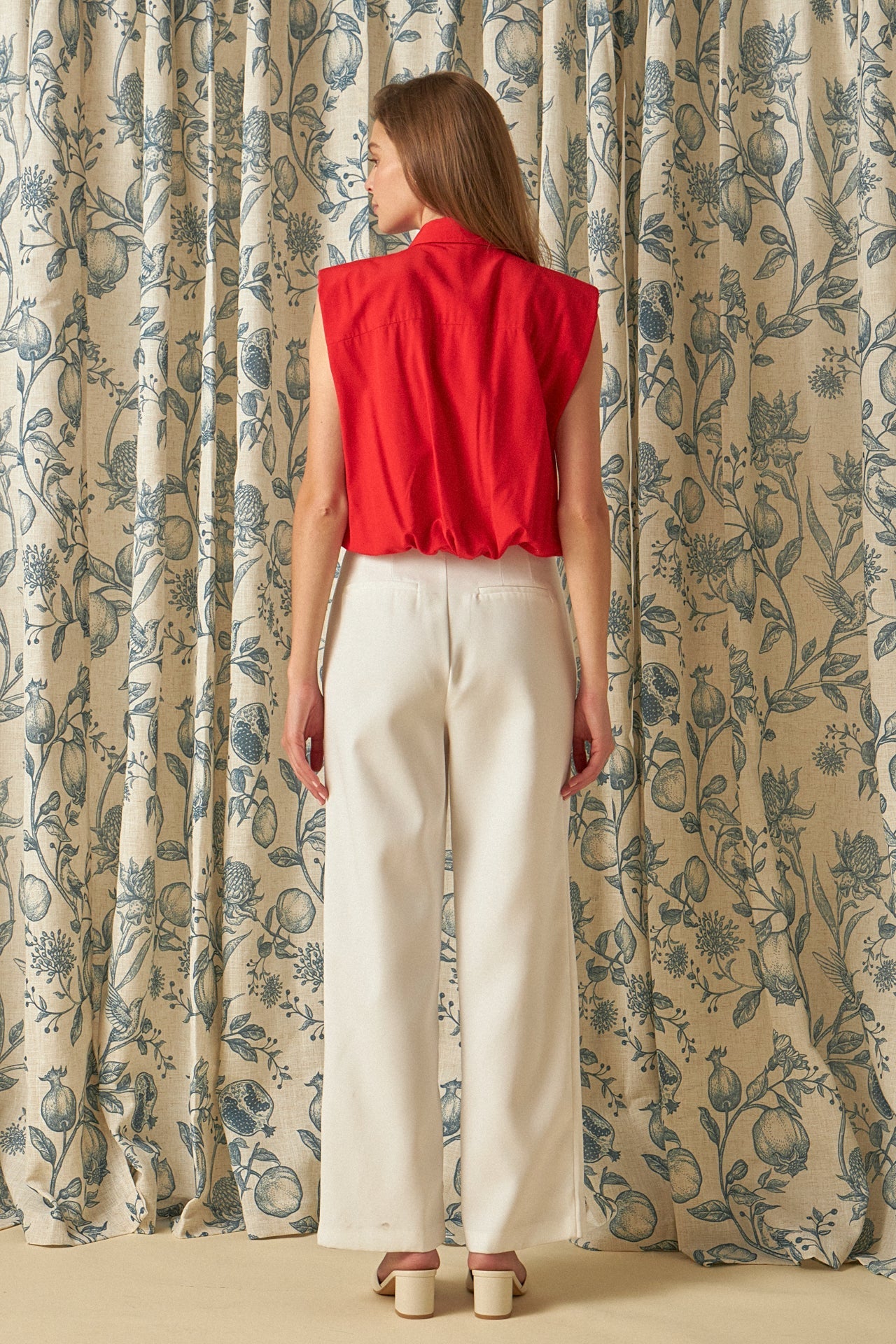 ENDLESS ROSE - Endless Rose - Pintuck Details Sleeveless Blouse - SHIRTS & BLOUSES available at Objectrare