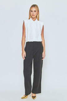 ENDLESS ROSE - Pintuck Details Sleeveless Blouse - SHIRTS & BLOUSES available at Objectrare