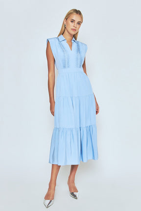 ENDLESS ROSE - Pintuck Details Sleeveless Midi Dress - DRESSES available at Objectrare