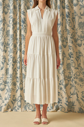 ENDLESS ROSE - Pintuck Details Sleeveless Midi Dress - DRESSES available at Objectrare