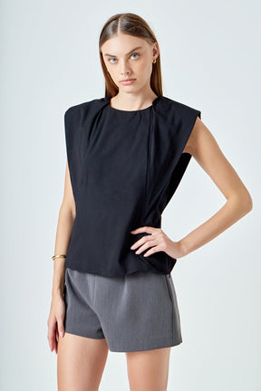 ENDLESS ROSE - Sleeveless Pleated Top - TOPS available at Objectrare