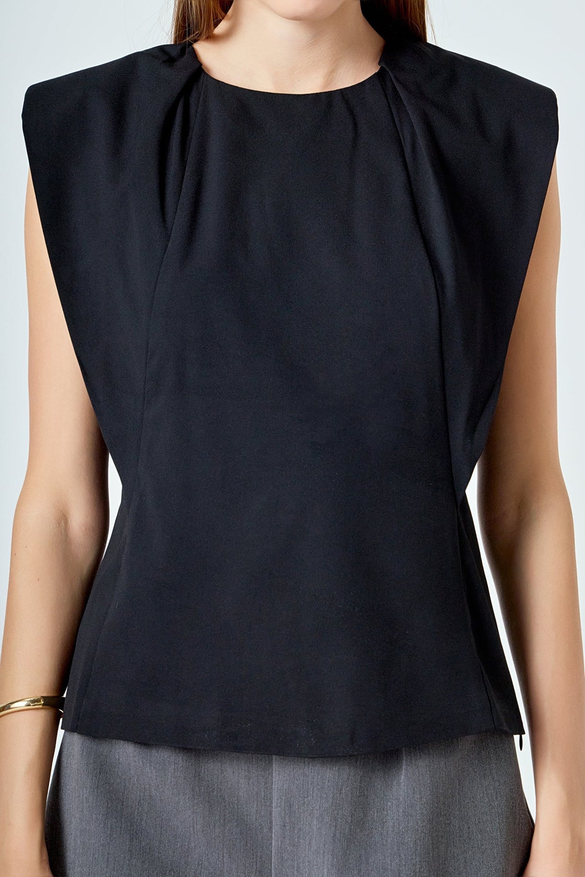 ENDLESS ROSE - Sleeveless Pleated Top - TOPS available at Objectrare