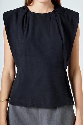 ENDLESS ROSE - Sleeveless Pleated Top - TOPS available at Objectrare