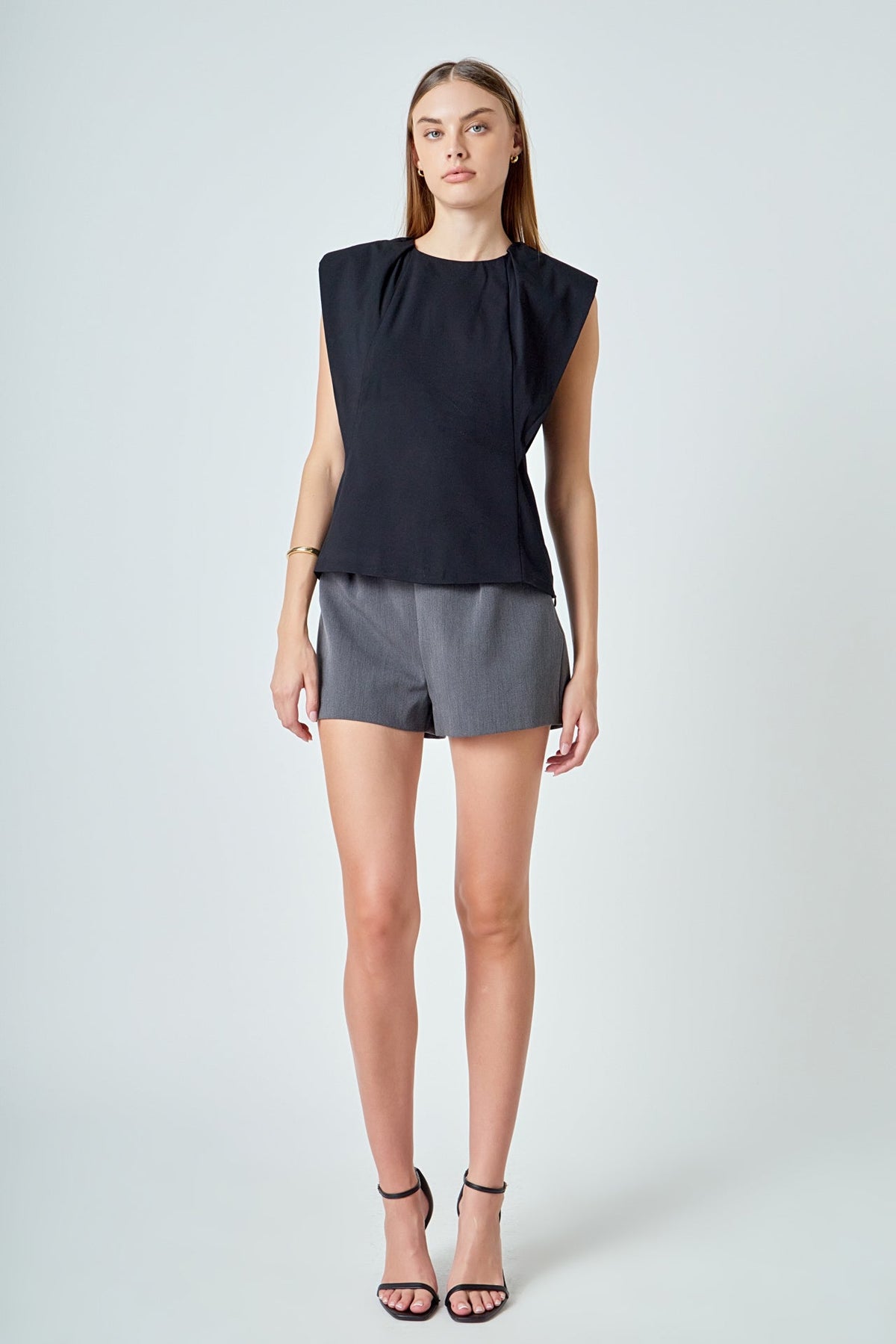 ENDLESS ROSE - Sleeveless Pleated Top - TOPS available at Objectrare