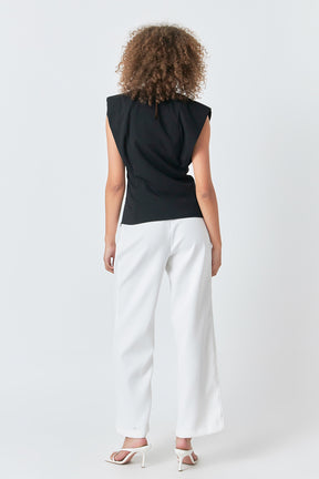 ENDLESS ROSE - Sleeveless Pleated Top - TOPS available at Objectrare