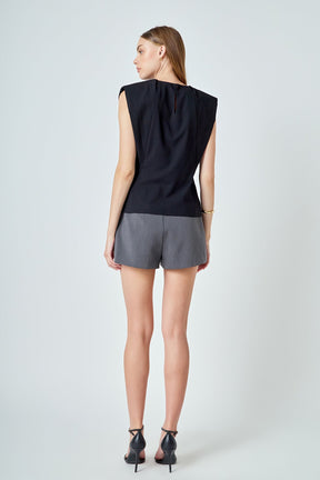 ENDLESS ROSE - Sleeveless Pleated Top - TOPS available at Objectrare