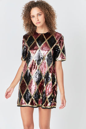 ENDLESS ROSE - Sequins Mini Dress - DRESSES available at Objectrare