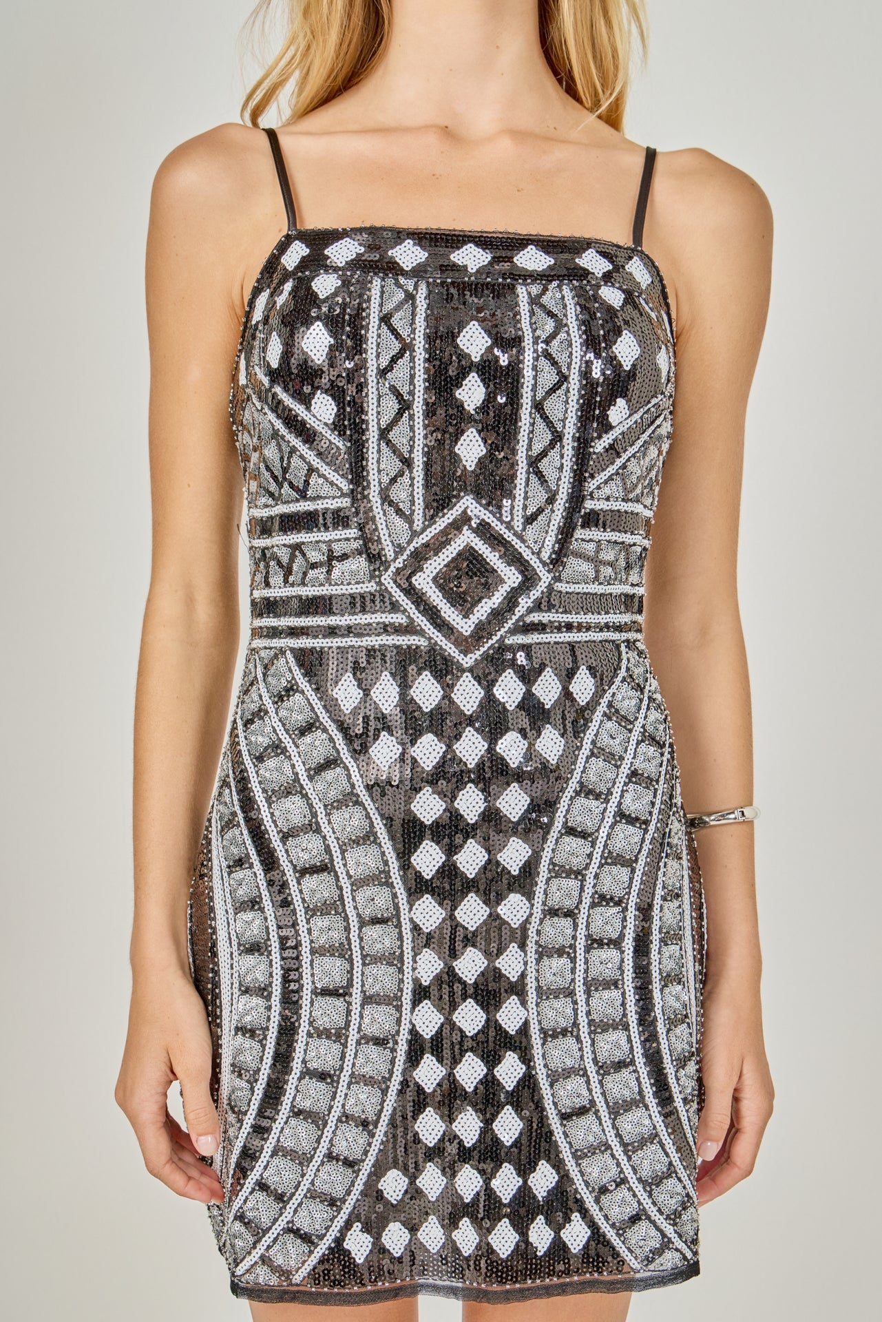 ENDLESS ROSE - Beaded Sequin Mini Dress - DRESSES available at Objectrare