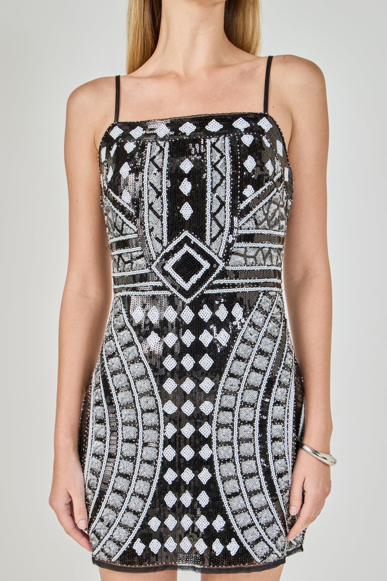 ENDLESS ROSE - Beaded Sequin Mini Dress - DRESSES available at Objectrare