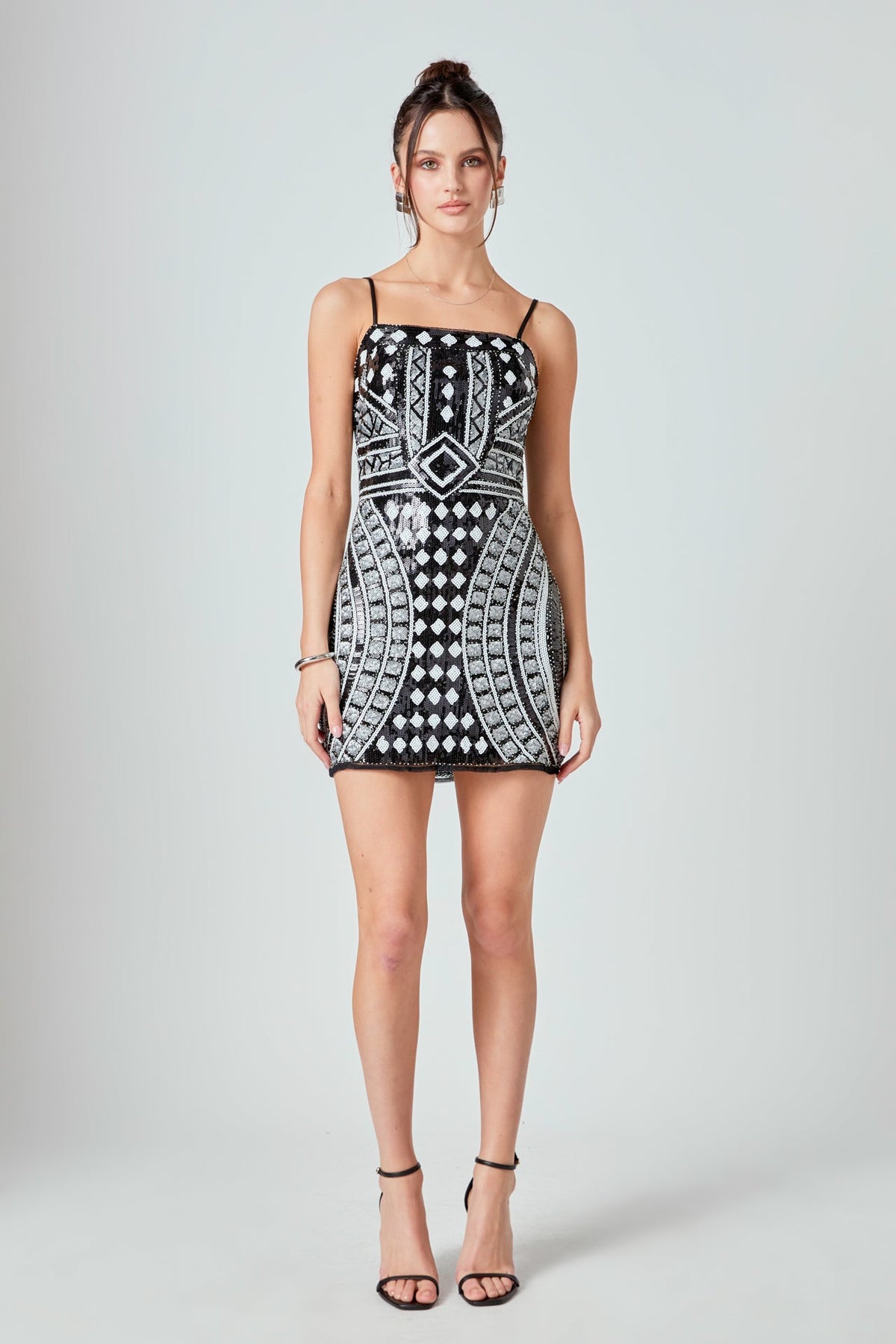 ENDLESS ROSE - Beading Sequins Mini Dress - DRESSES available at Objectrare