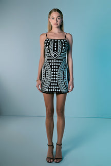 ENDLESS ROSE - Beaded Sequin Mini Dress - DRESSES available at Objectrare