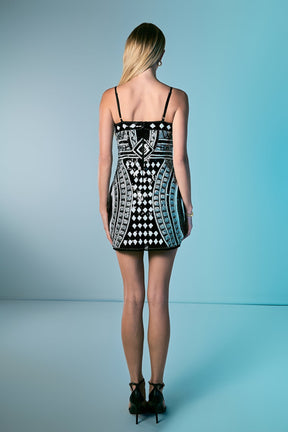 ENDLESS ROSE - Beaded Sequin Mini Dress - DRESSES available at Objectrare