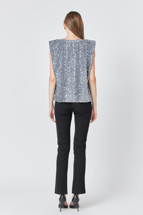 ENDLESS ROSE - Sequin Embellished Top - TOPS available at Objectrare