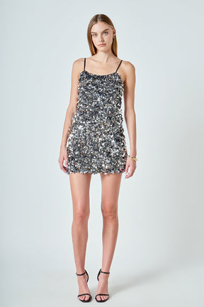 ENDLESS ROSE - Stretched Sequin Mini Skirt - SKIRTS available at Objectrare