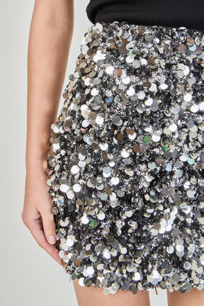 ENDLESS ROSE - Stretched Sequined Mini Skirt - SKIRTS available at Objectrare