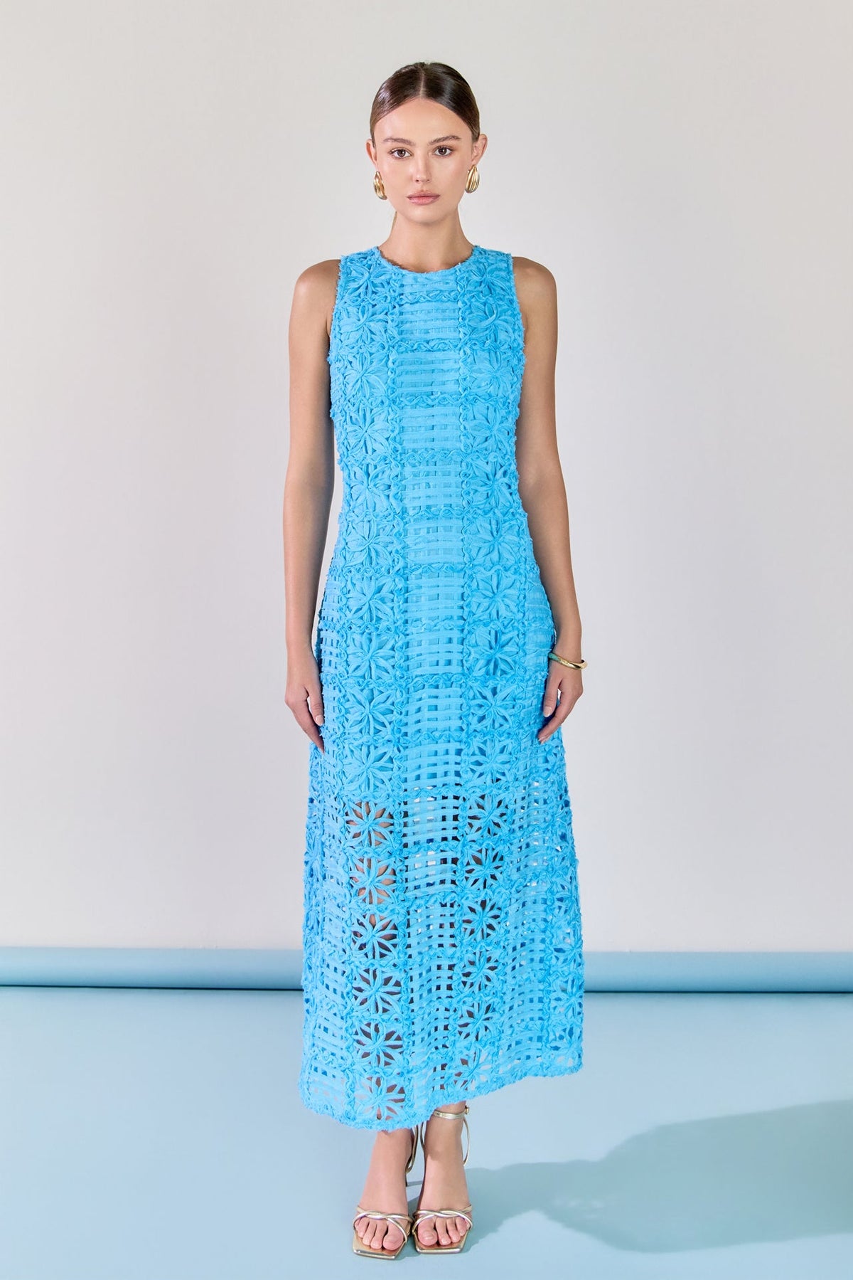 ENDLESS ROSE - Iris Textured Sleeveless Maxi Dress - DRESSES available at Objectrare