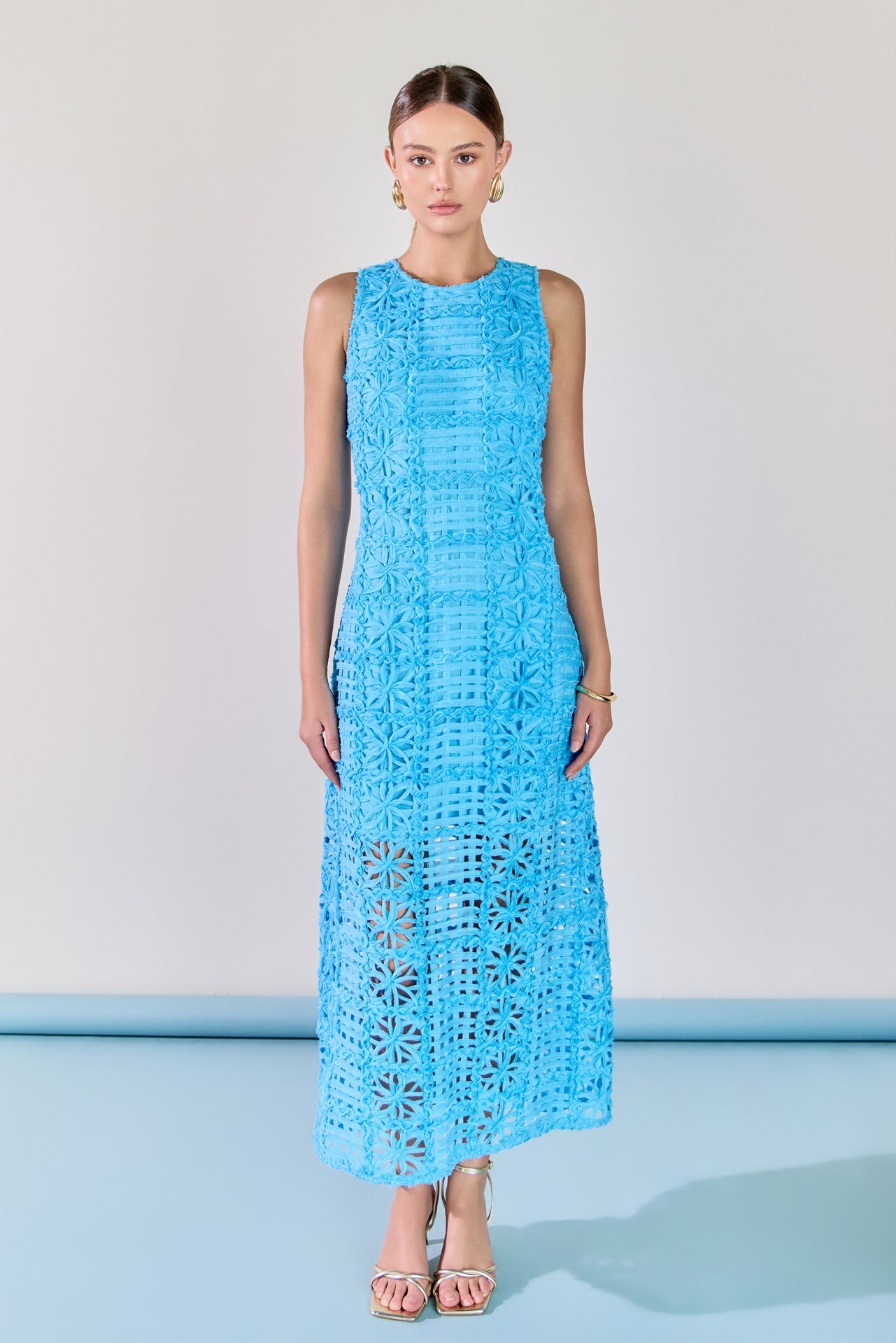 ENDLESS ROSE - Iris Textured Sleeveless Maxi Dress - DRESSES available at Objectrare