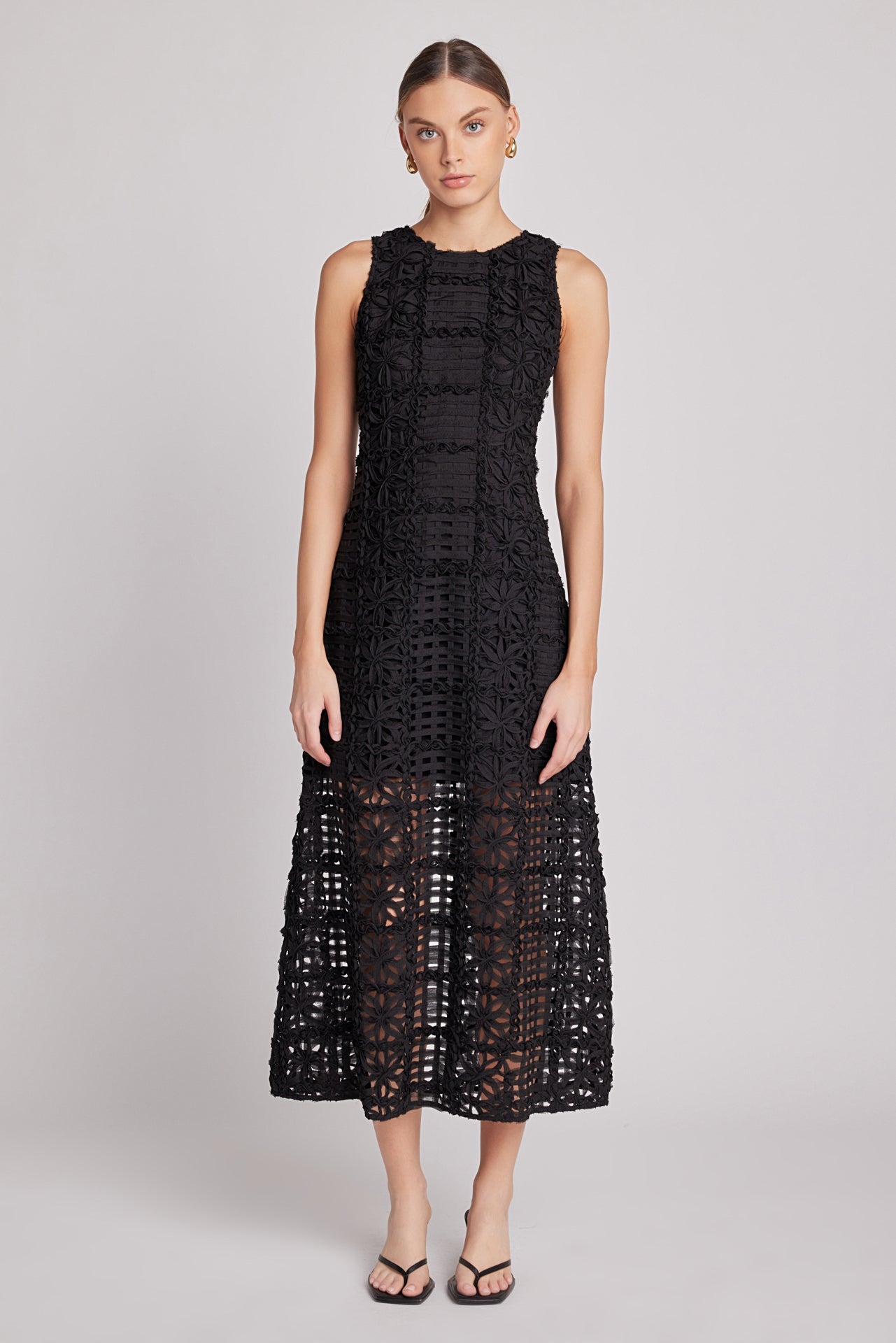 ENDLESS ROSE - Textured Sleeveless Maxi Dress - DRESSES available at Objectrare