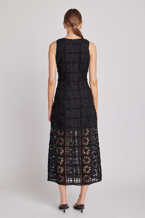 Textured Sleeveless Maxi Dress