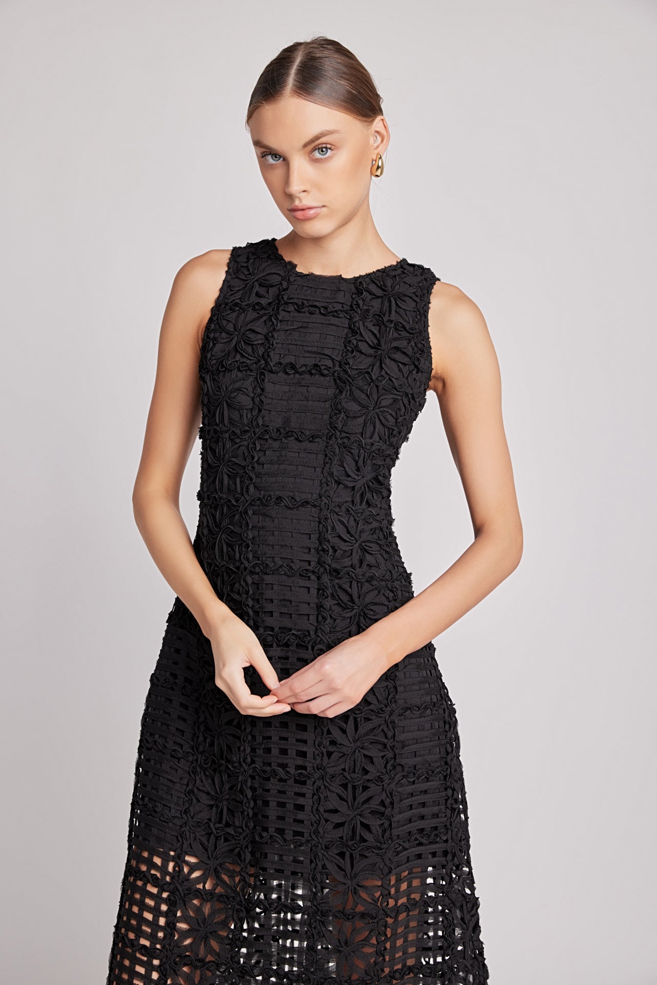 ENDLESS ROSE - Textured Sleeveless Maxi Dress - DRESSES available at Objectrare