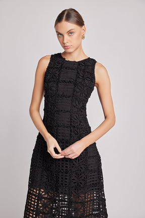 ENDLESS ROSE - Textured Sleeveless Maxi Dress - DRESSES available at Objectrare