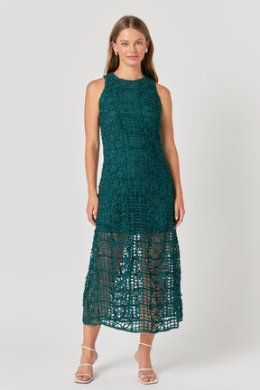 Textured Sleeveless Lined Maxi Dress