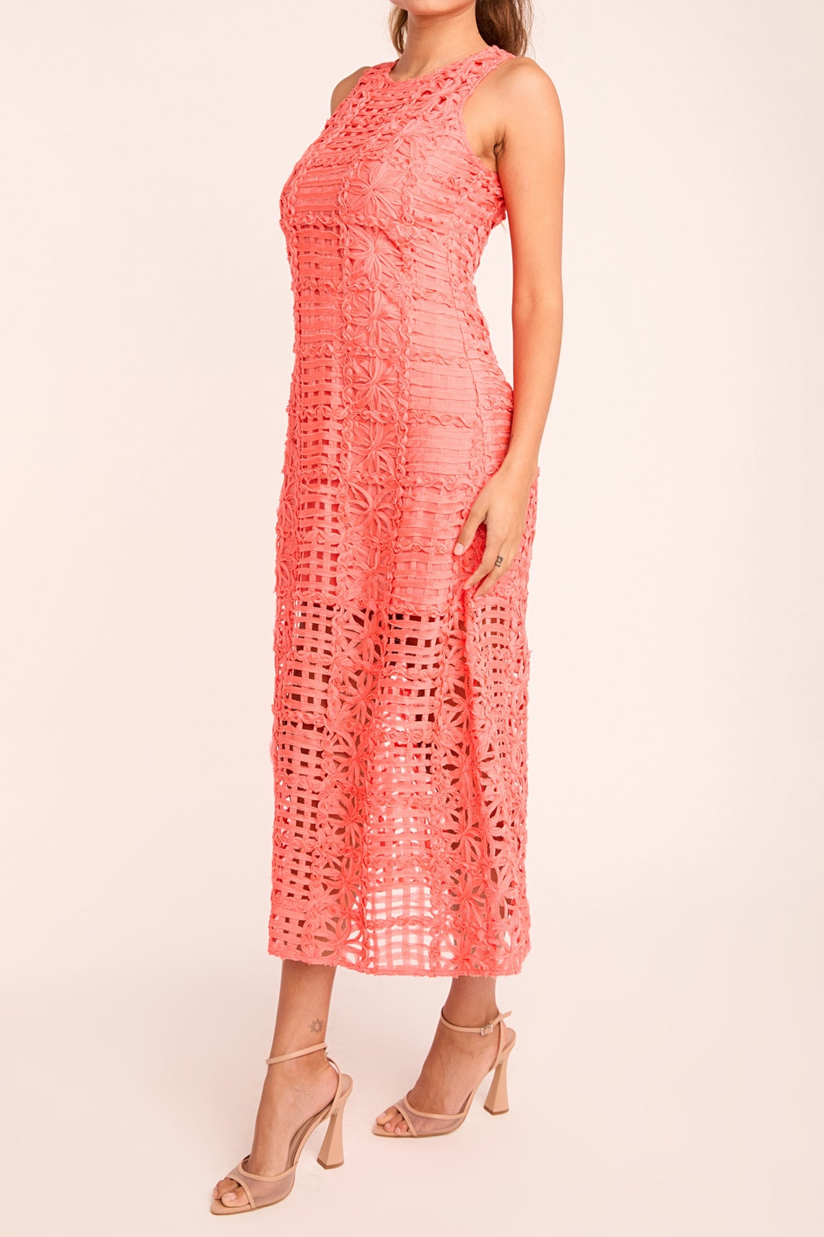 ENDLESS ROSE - Textured Sleeveless Lined Maxi Dress - DRESSES available at Objectrare